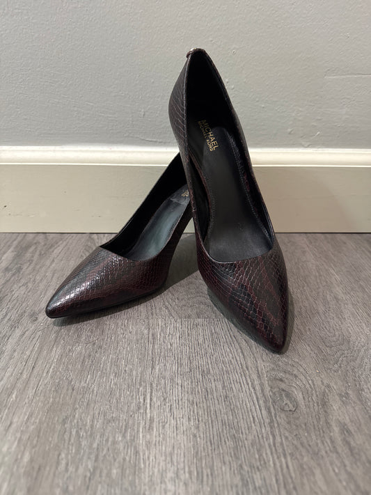 8 Michael Kors Burgundy Snake Skin Heels
