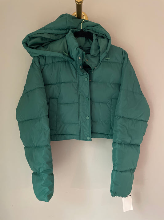 XS/S NWT Green Cropped Puffer Coat