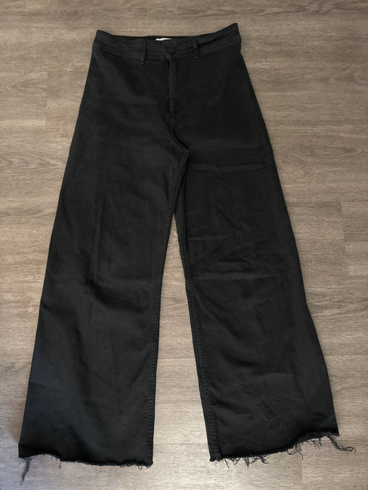 8 Zara Black Wide Leg Denim Jeans