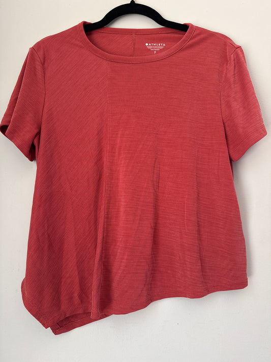 S Athleta Russet Brown Crop Tee
