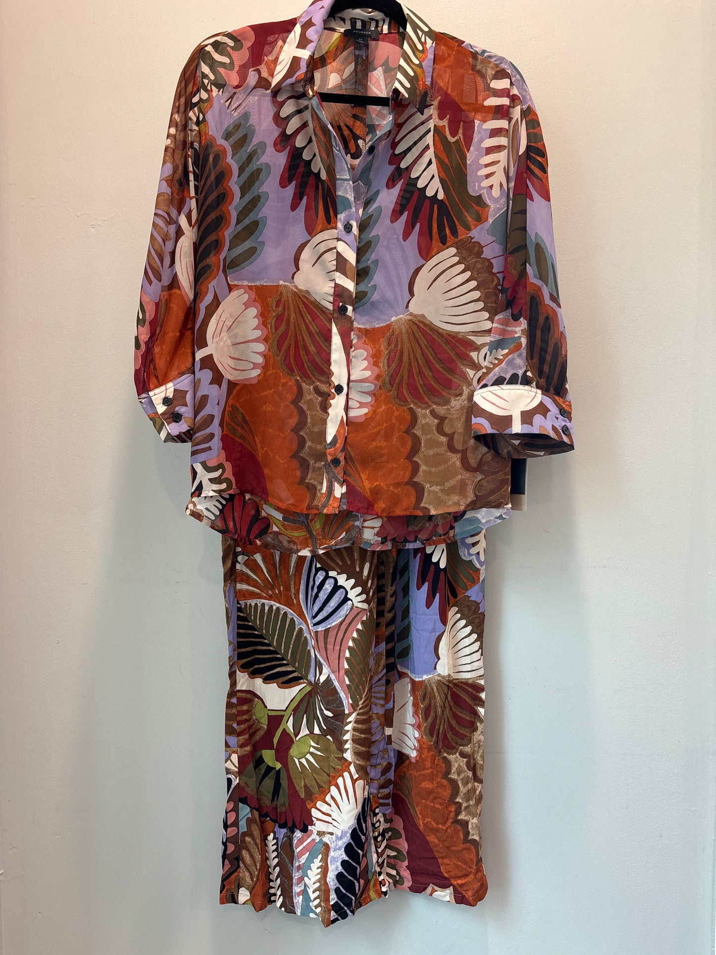 NEW XS Halogen Button Up and Wide Pants