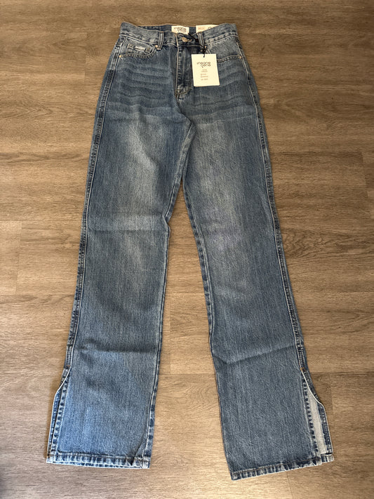 0/23 NWT Insane Gene Hi-Rise Straight Mid Wash Jeans