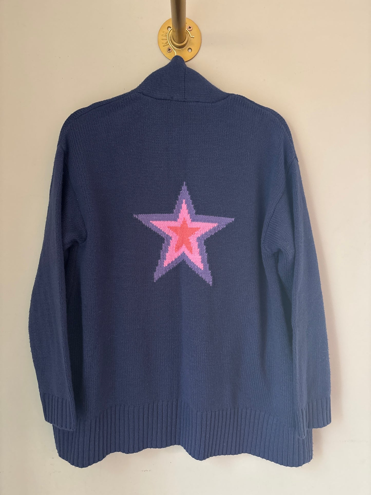 S Candace Cameron Bure Novelty Jacquard Open Cardigan