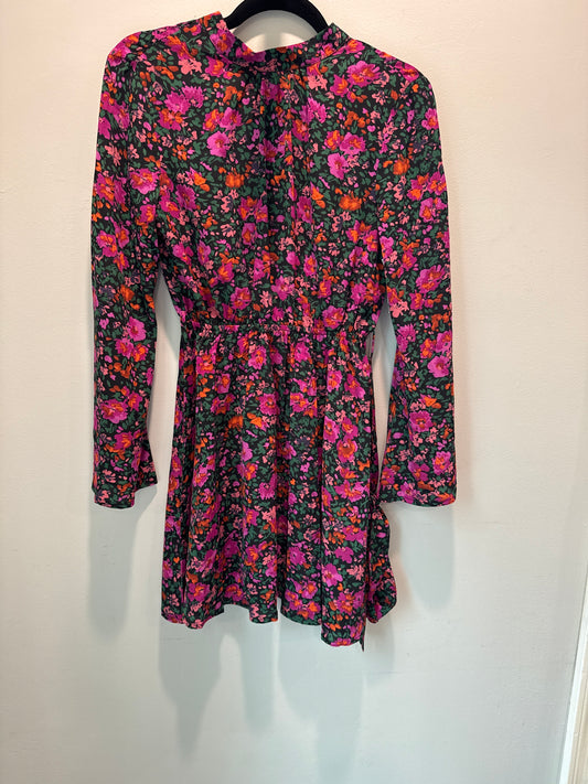 XS SHEIN Long Sleeve Purple Floral Dress