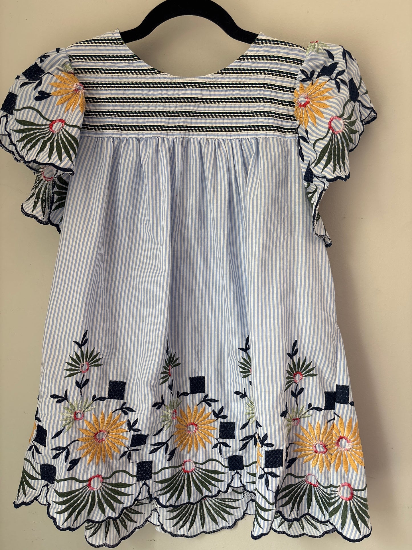 M Floral Striped Tunic Top