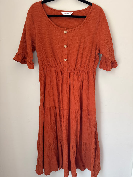 XL PatPat Rust Textured Long Dress