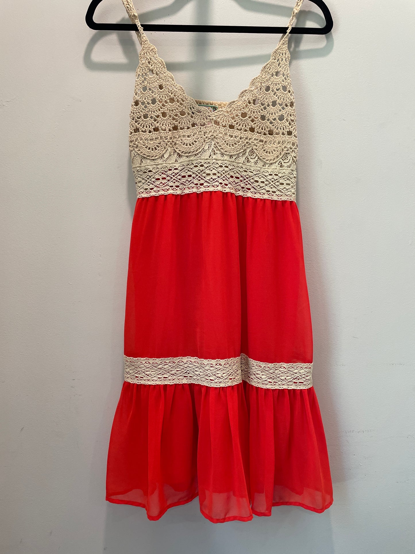 M Flying Tomato Orange and Crochet Dress