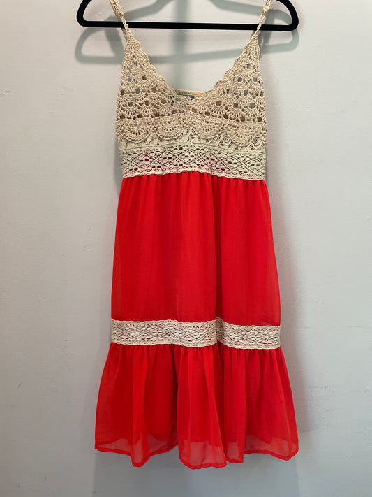 M Flying Tomato Orange and Crochet Dress
