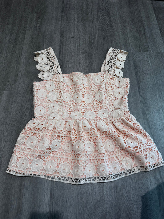 L INA [í:na] Pink Lace Blouse Tank