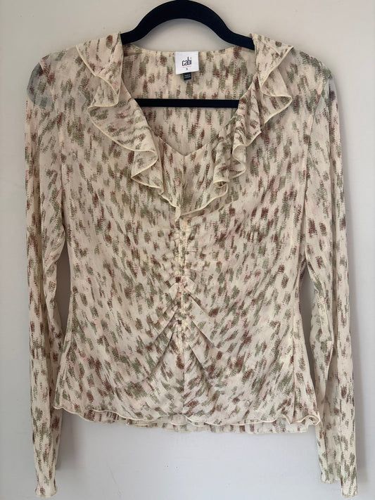 S Cabi Sheer Ruched Blouse