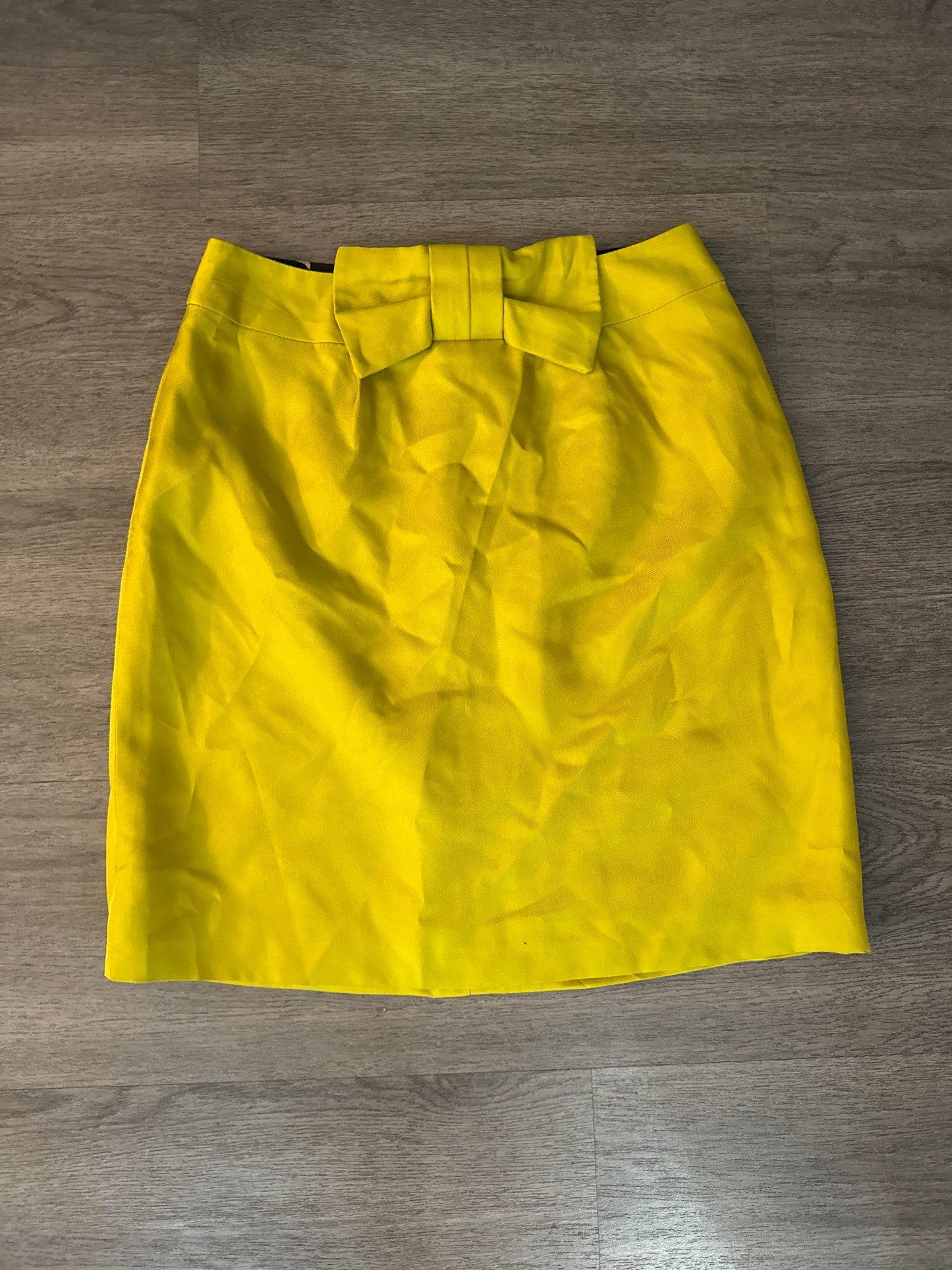 0 Leona Yellow Silk Bow Skirt