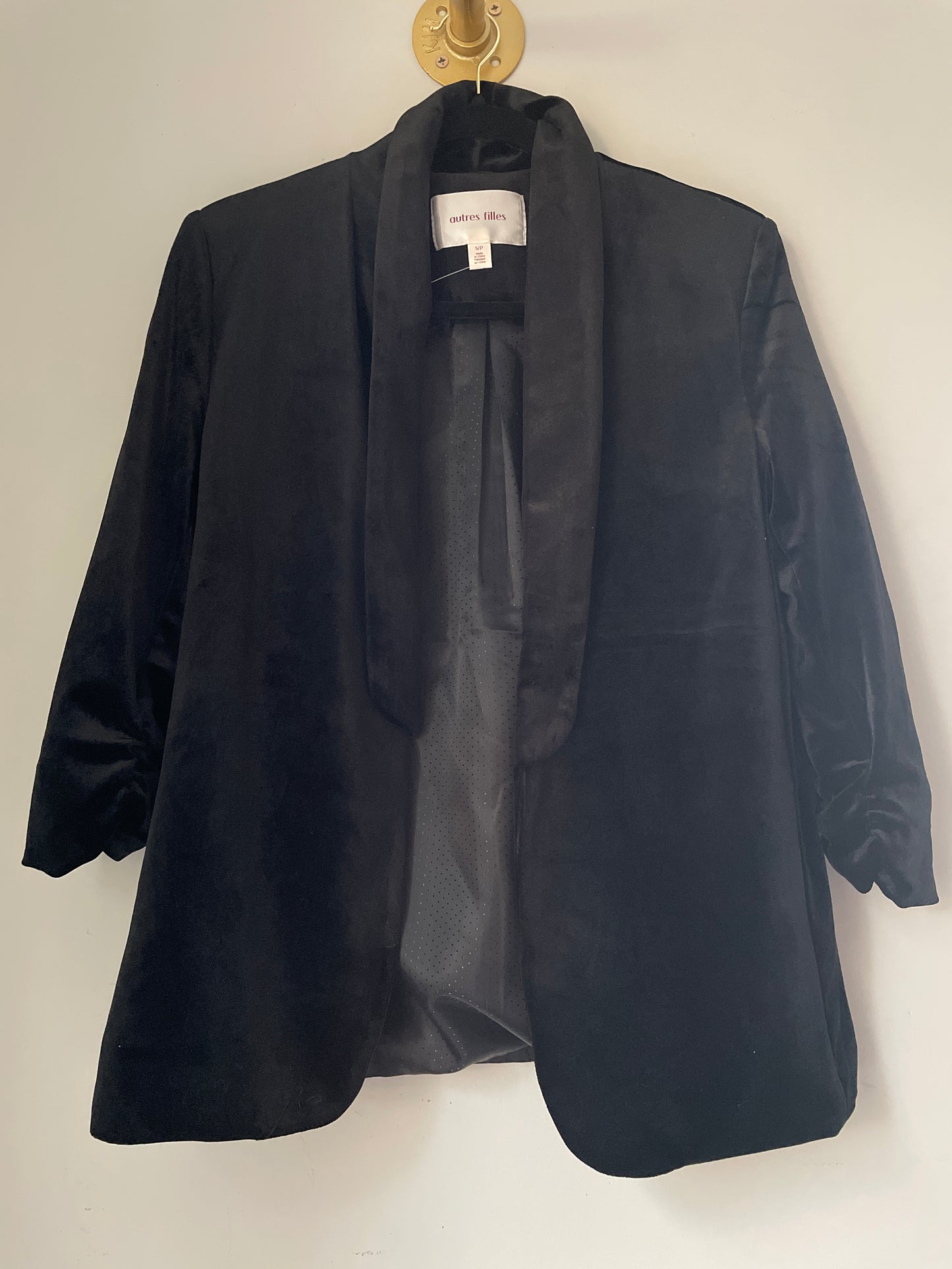 S Black Velour Blazer