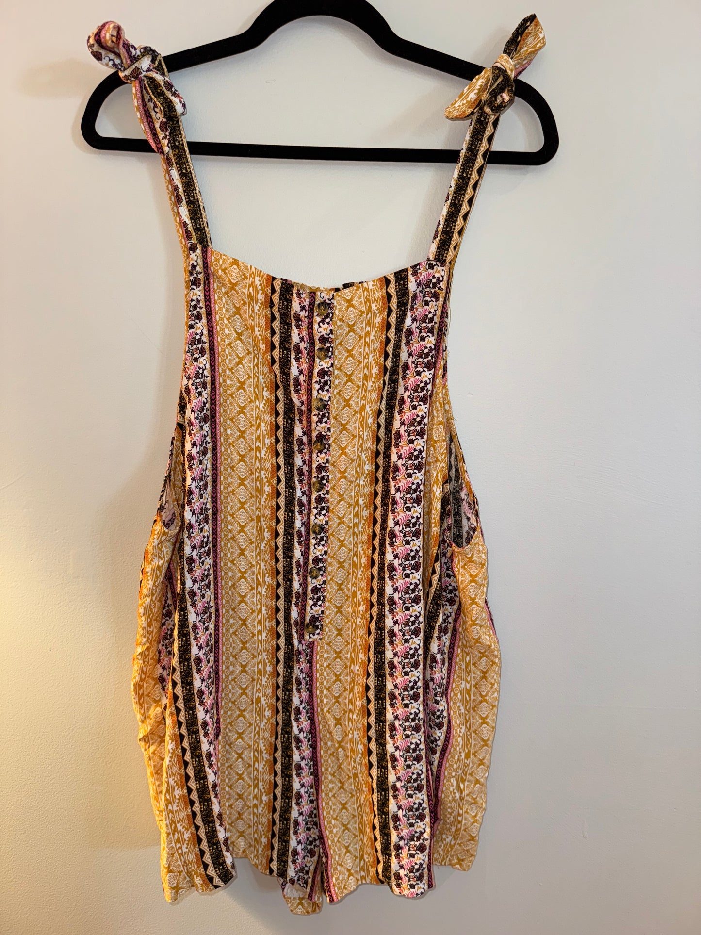 XL Vine and Valley Flower Child Yellow Romper