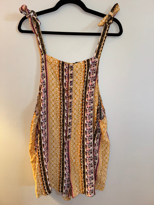 XL Vine and Valley Flower Child Yellow Romper