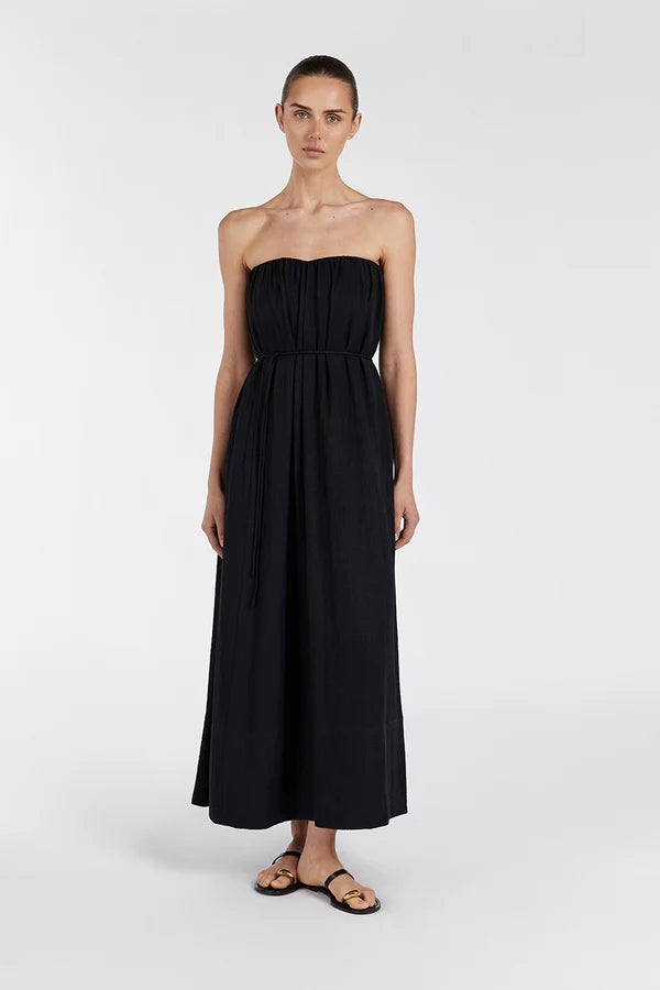 6 NWT DISSH Shaniya Black Strapless Midi Dress