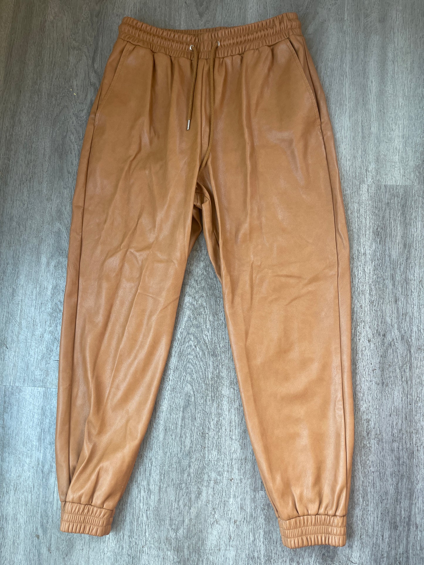 M Bagatelle Brown Faux Leather Jogger