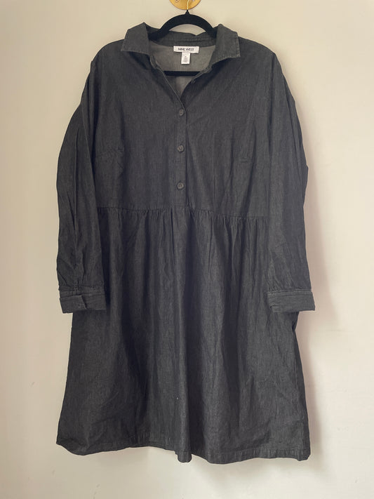XL Nine West Black Chambray Dress