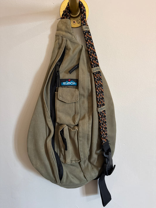 Kavu Olive Canvas Rope Bag