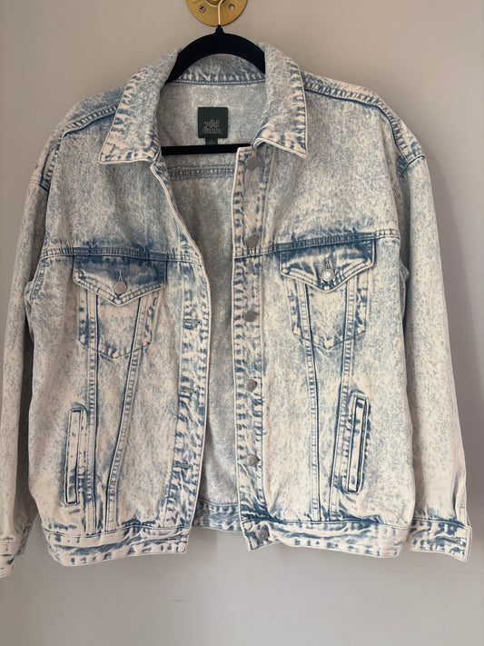 S Wild Fable Light Acid Wash Denim Jacket