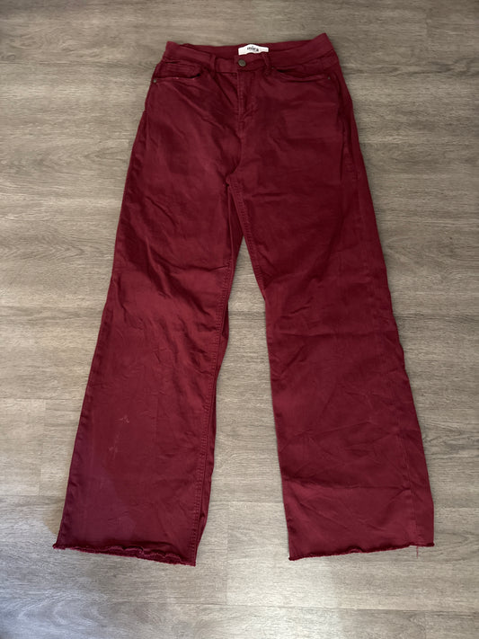 28 Mica Maroon Wide Leg Denim Pants