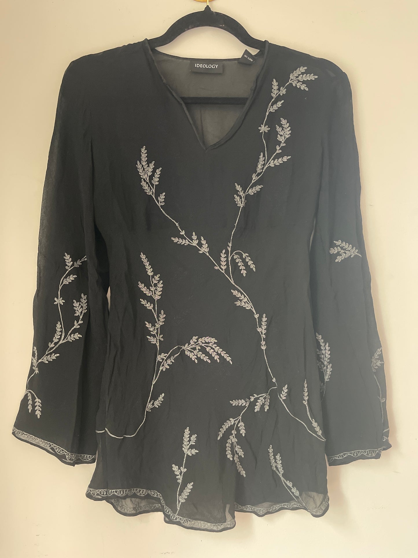 S Ideology Sheer Black Blouse