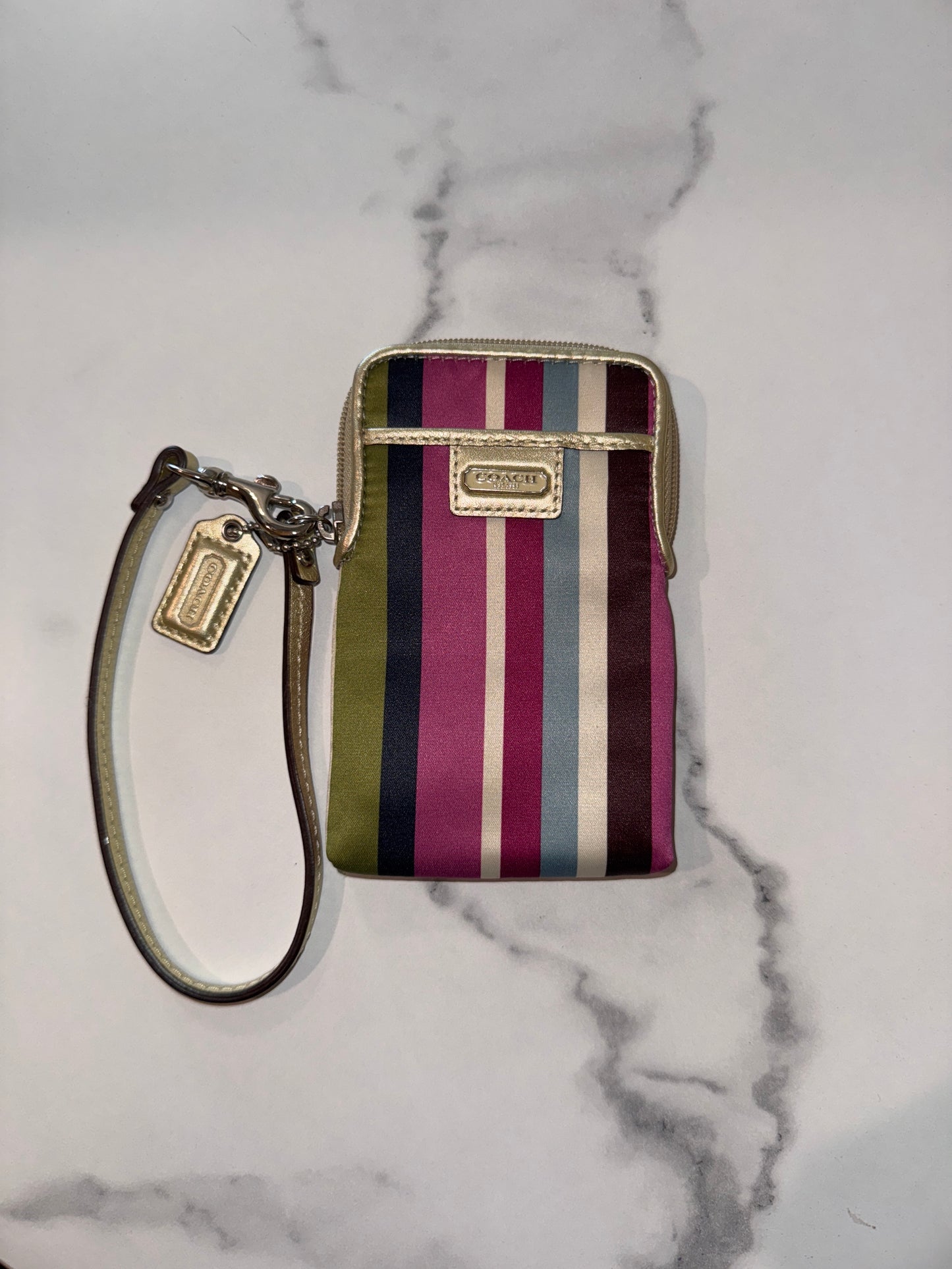 Coach Multicolor Stripe Wristlet