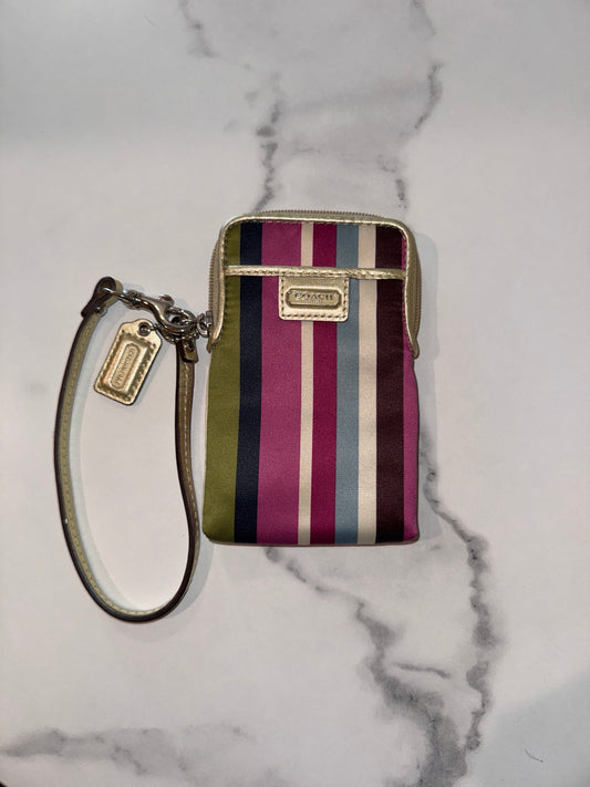 Coach Multicolor Stripe Wristlet