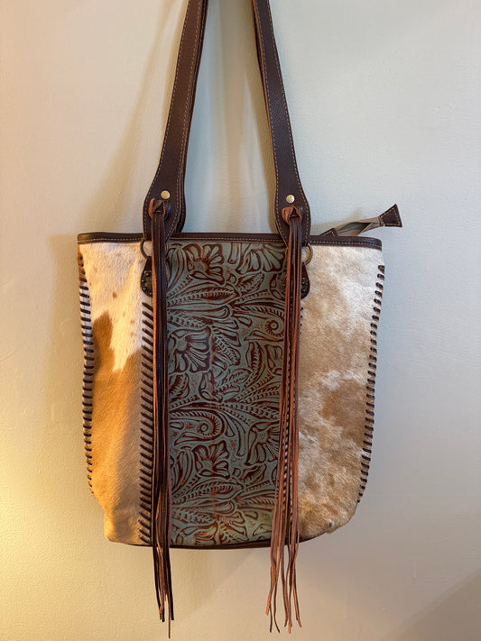 Myra Bag Embossed Ferric Leather & Hair On Bag