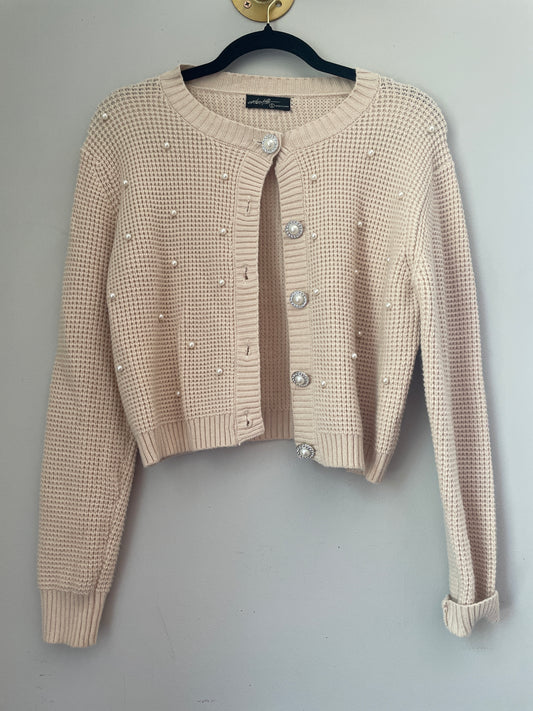 S Ivory Pearls Cardigan