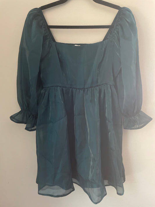 M Allison + Kelly Green Satin Dress