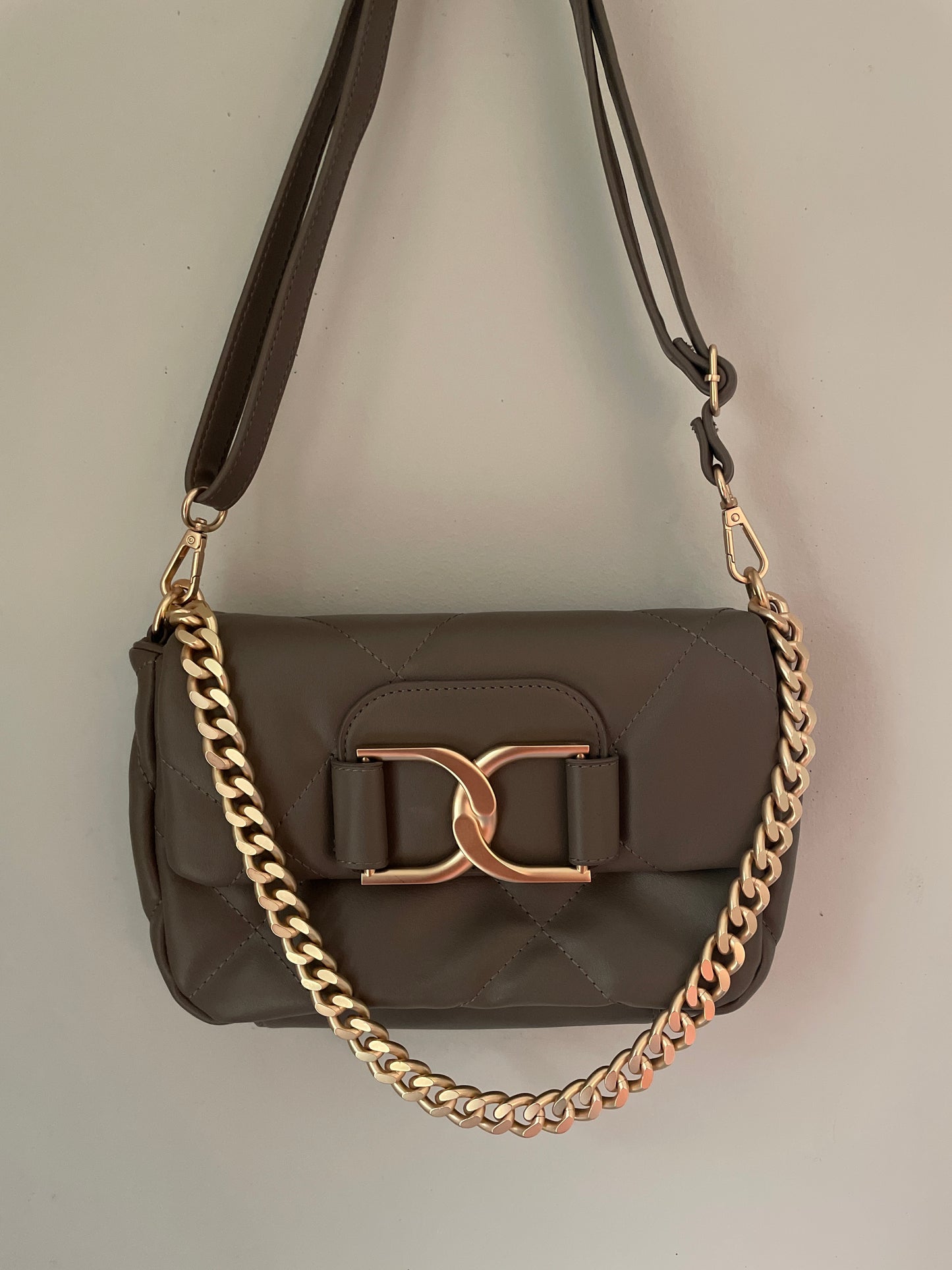 Jessica Simpson Gray Gold Shoulder Bag