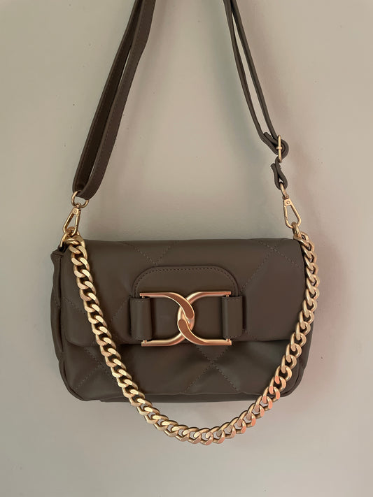 Jessica Simpson Gray Gold Shoulder Bag