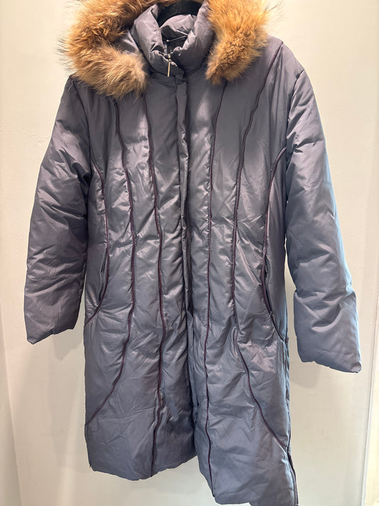 XL Via Spiga Down Coat with Fur Trim