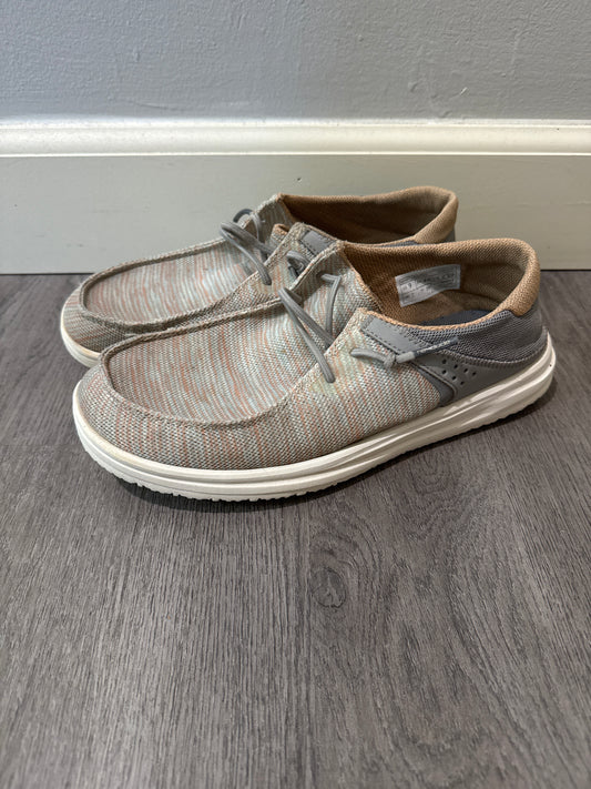 9 Hey Dude Gray & Tan Slip-Ons