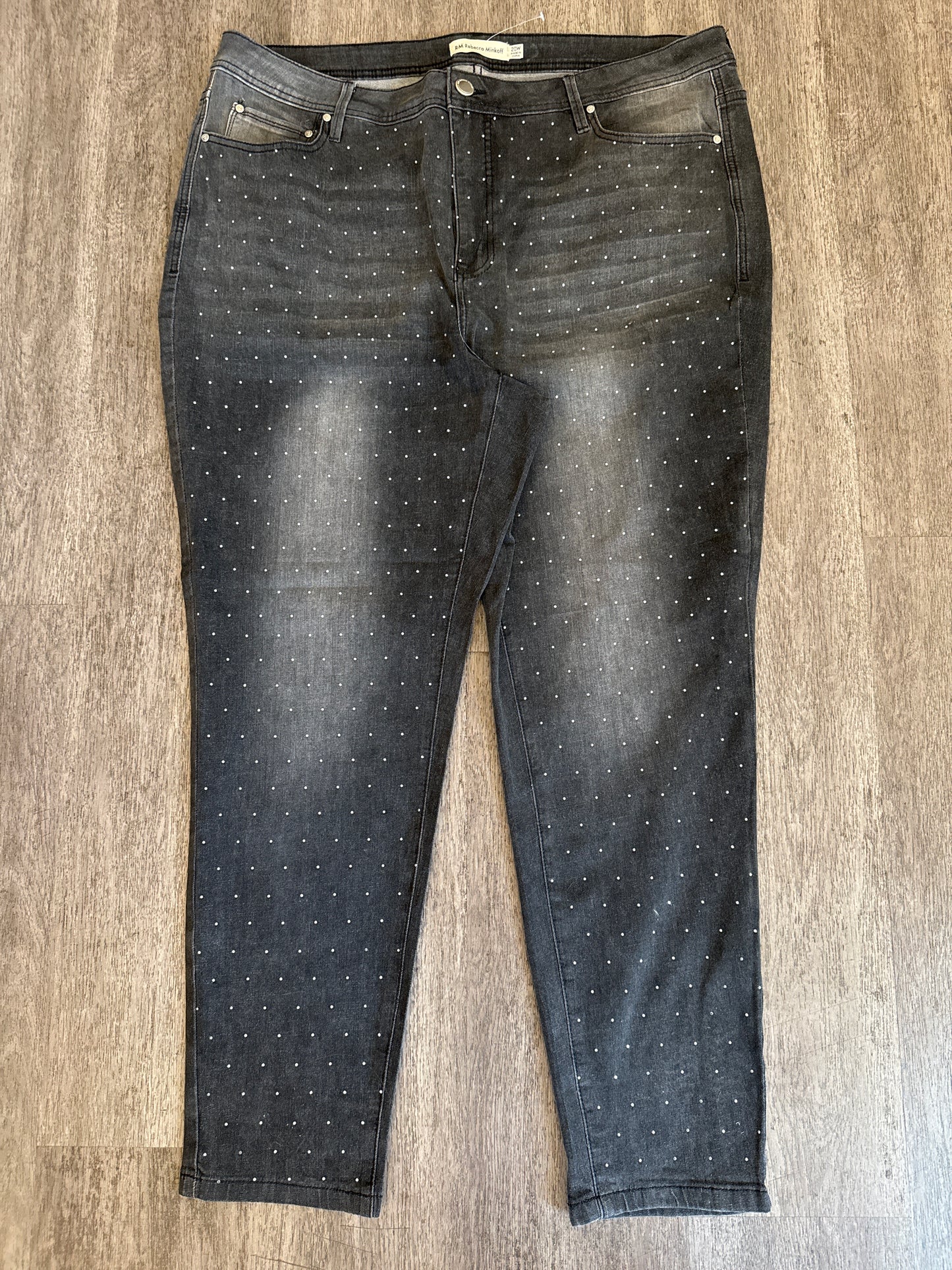 20W Rebecca Minkoff Crystal Studded Black Distressed Jeans