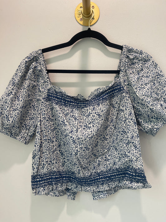 M NWT Madewell Blue Floral Crop