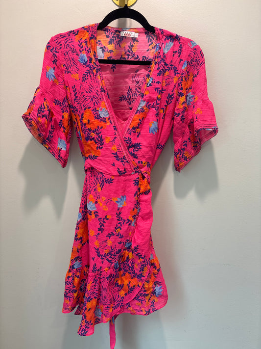 2 Tanya Taylor Hot Pink Brandy Wrap Dress