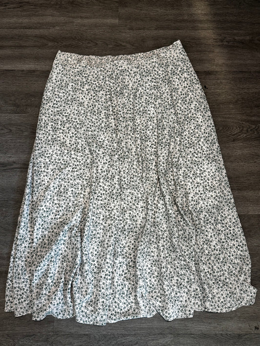 XXL Polagram green floral maxi skirt