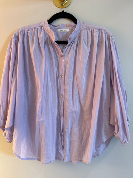 M Rebecca Taylor Lilac Balloon Sleeve Button Up