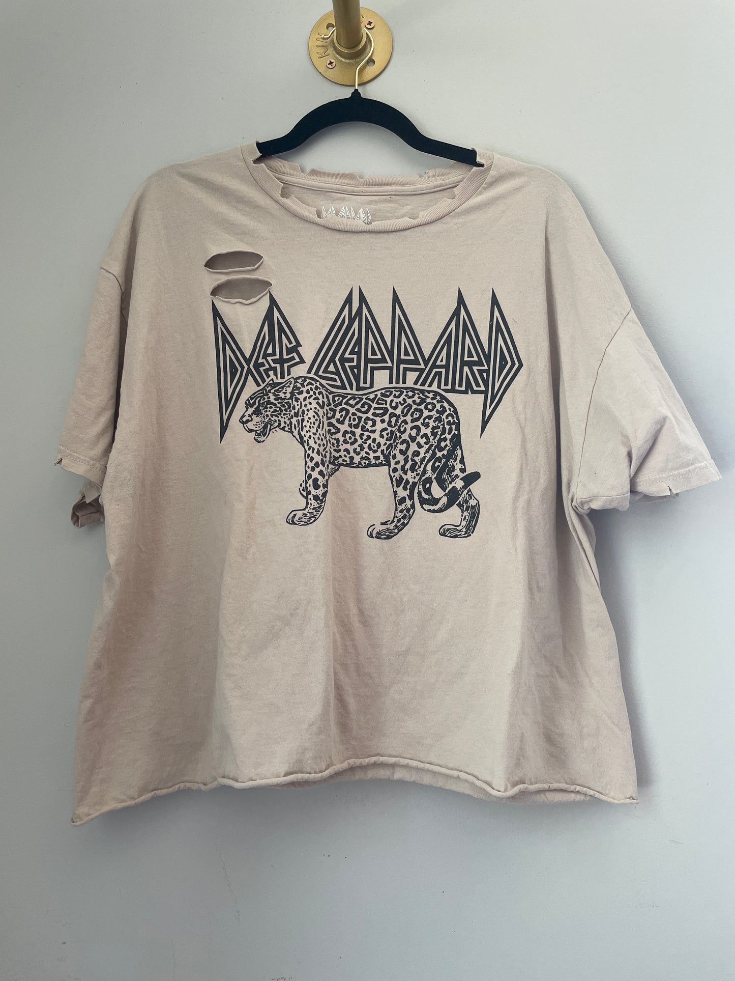 1x Def Leppard Distressed Cropped Tee