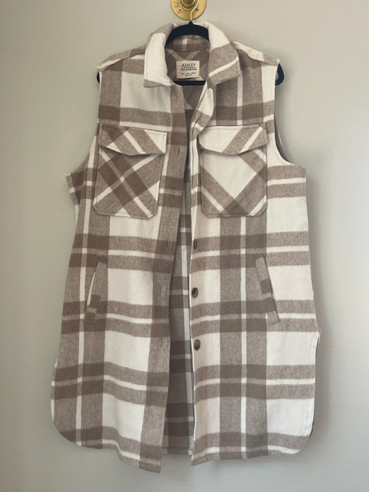 L Ashley Outerwear Plaid Oversized Shacket