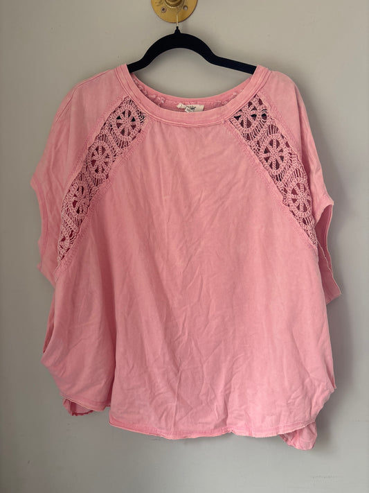 L Pink Oversized Pink Tee