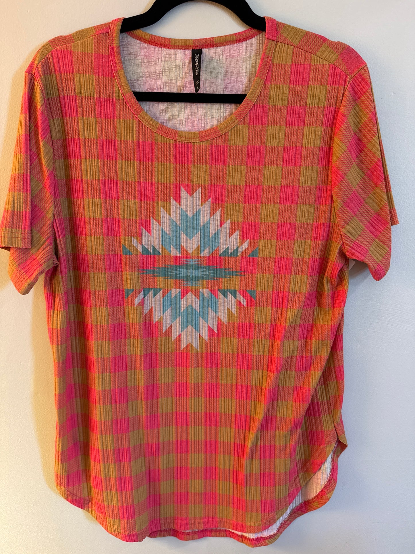 L Crazy Train Western Aztec Tee