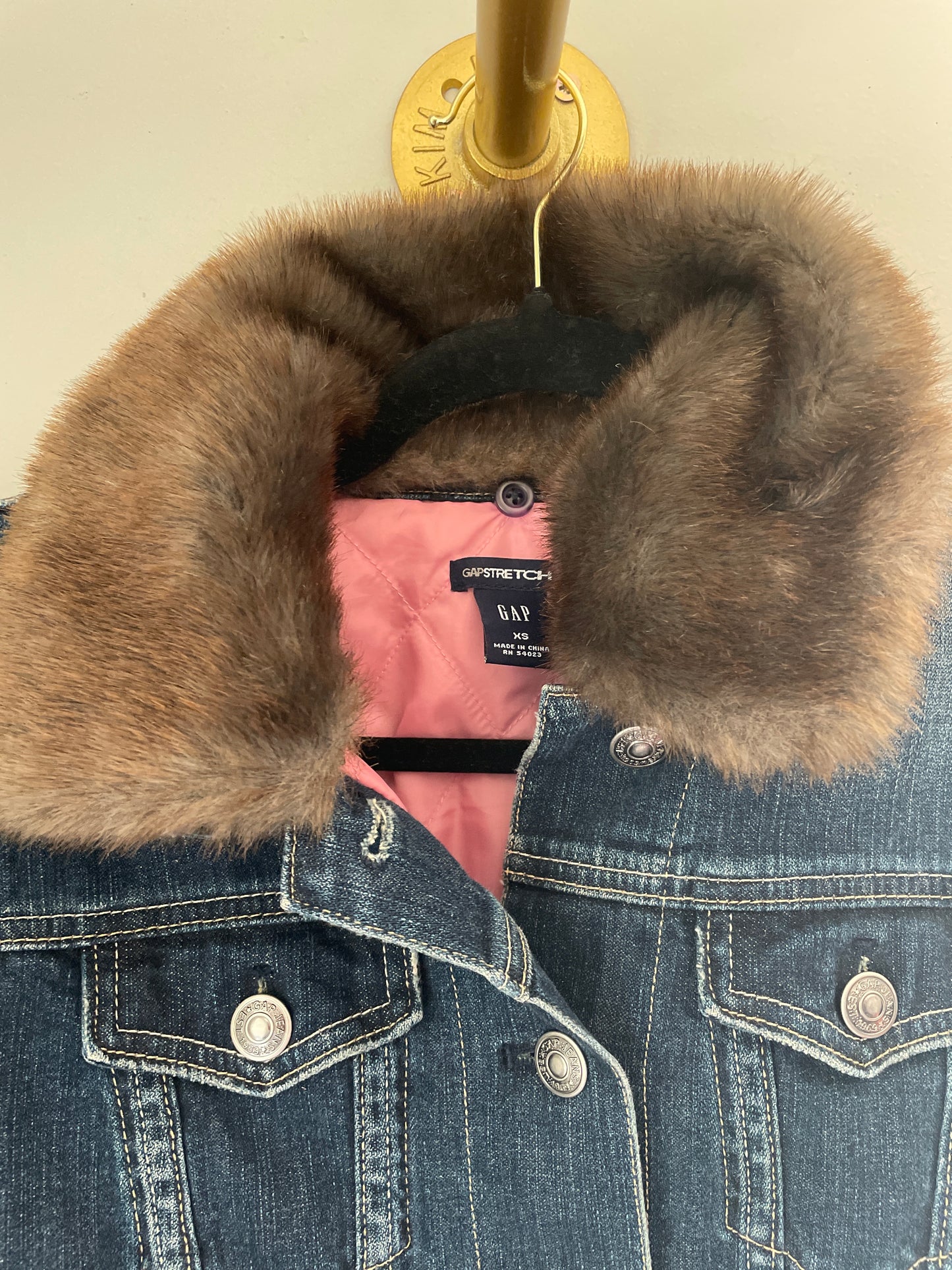 XS GAP Fur Collar Lined Jacket