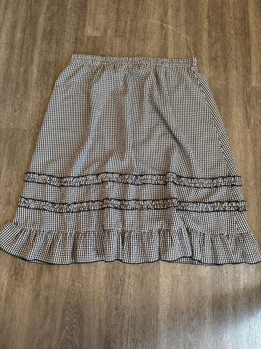 4XL Cider Black & White Gingham Plaid Skirt
