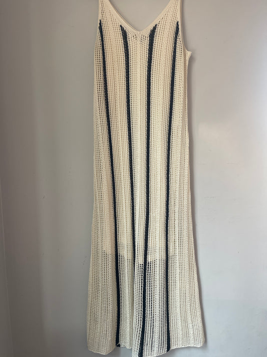 L A New Day Black Cream Crochet Maxi
