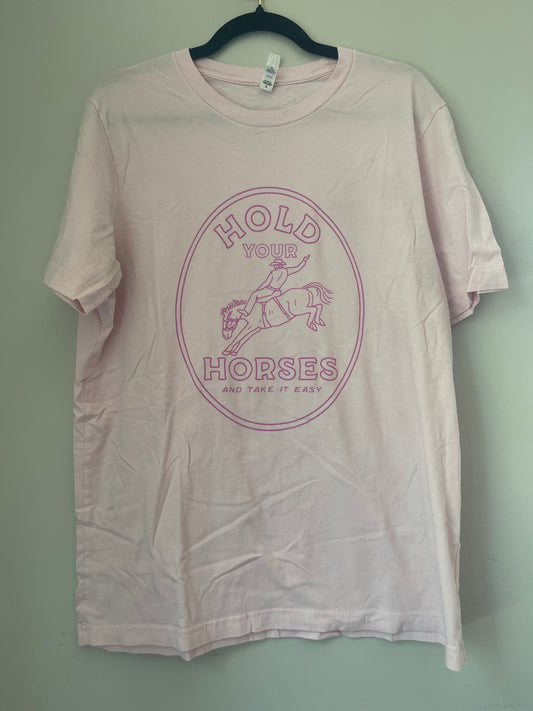 XL Charlie Southern Hold Your Horses Pink Tee