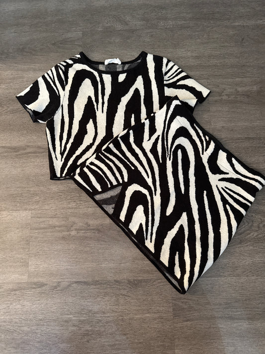 S Double Zero Zebra Skirt Set