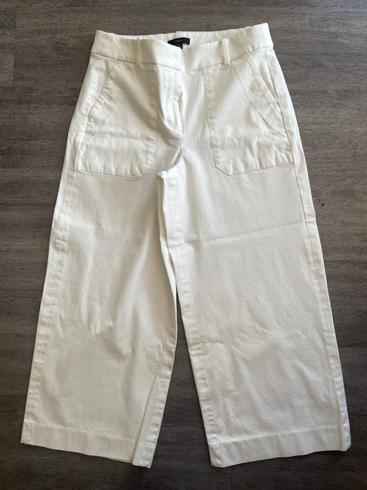 10 J.Crew Cream Wide Leg Cropped Pants – High Rise Utility Trouser