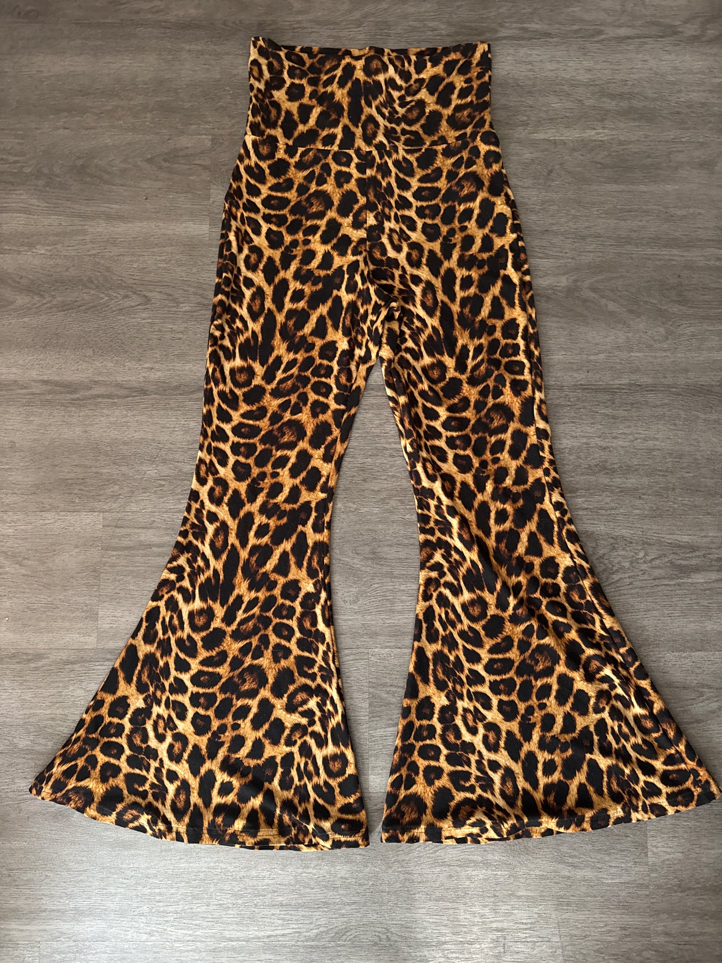 M Turquoise Haven Stretchy Leopard Flares